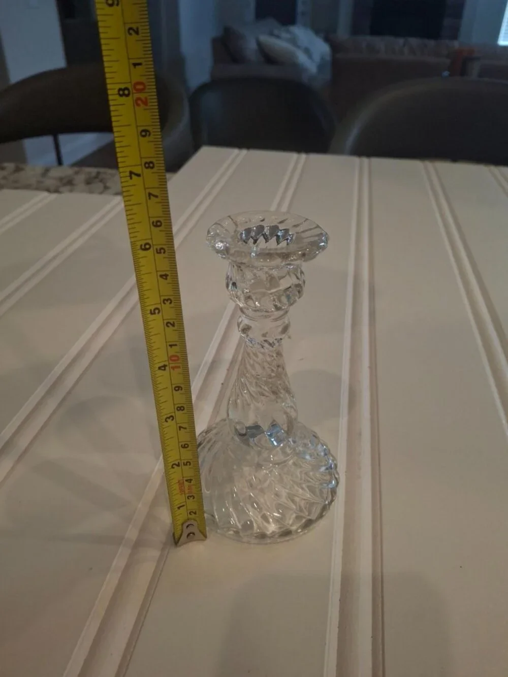 Vintage Clear Glass Candlestick 6